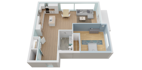 Floor plan of condo unit